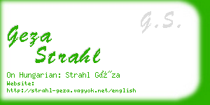geza strahl business card